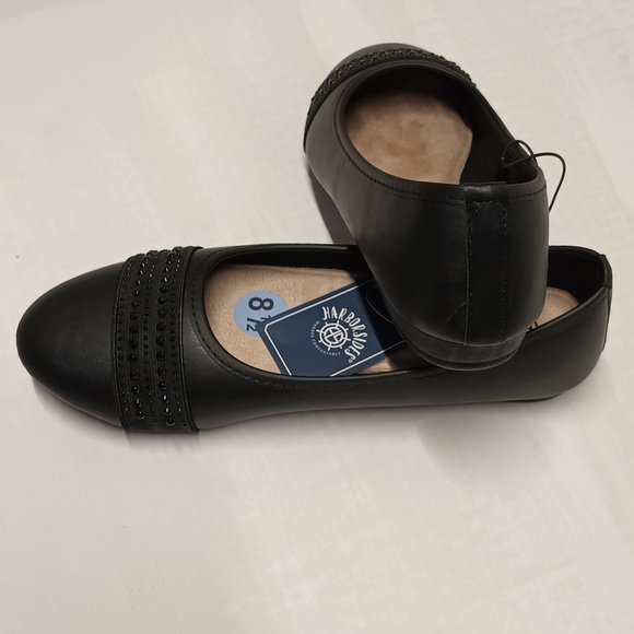 NWT Harborsides low wedge ballet flat 8.5 comfort Ballerina dressy black shoes - Picture 4 of 11